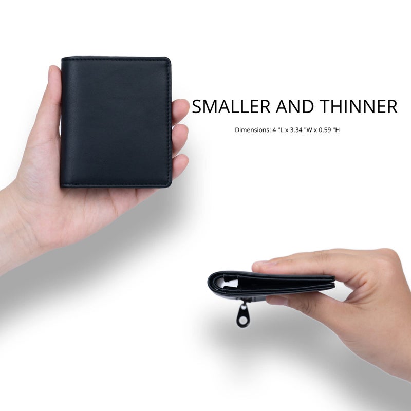 Alldaily محفظة RFID صغيرة للنساء من Alldaily، نحيفة ومضغوطة، محفظة ثنائية الطي للسفر (أسود) - Image 2