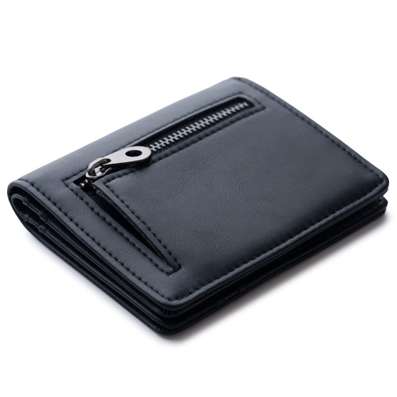 Alldaily محفظة RFID صغيرة للنساء من Alldaily، نحيفة ومضغوطة، محفظة ثنائية الطي للسفر (أسود) - Image 3
