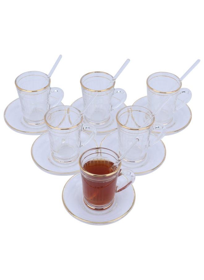 Alsaif Glass Coffee And Tea Serving Set 26 Pieces Clear  - Image 2