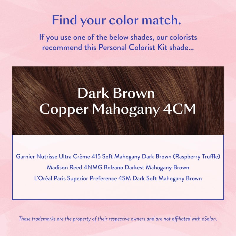 eSalon Permanent Hair Color & Hair Dye Kit - Dark Brown Copper Mahogany - Personal Colorist for Up To 100% Gray Coverage, All Hair Types - Professional-Grade Ammonia-Free - Image 5