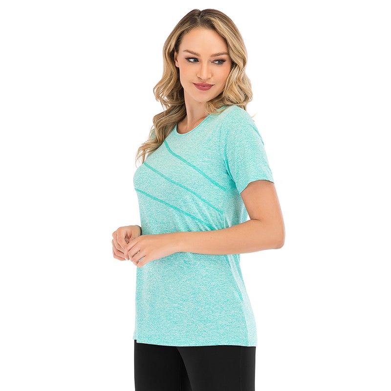 Women Short Sleeve Yoga Top Quick Dry Running Workout Sports T-Shirt Activewear - Image 4