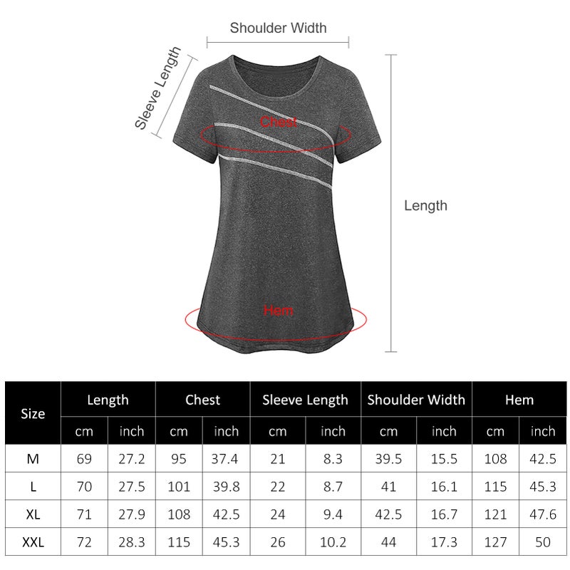 Women Short Sleeve Yoga Top Quick Dry Running Workout Sports T-Shirt Activewear - Image 3