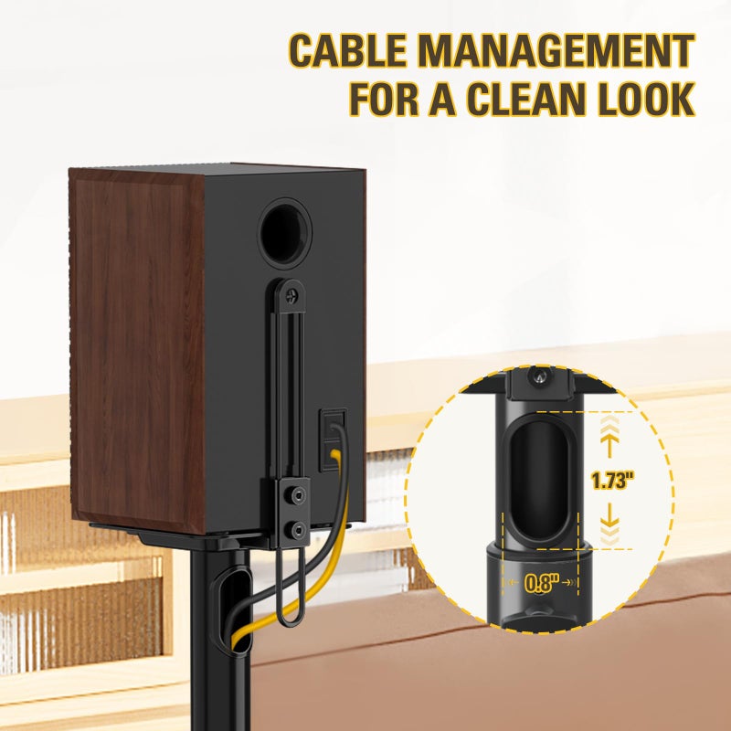 Mounting Dream Speaker Stands Height Adjustable for Satellite & Small Bookshelf Speakers, Set of 2 Floor Stand Mount for Bose Polk JBL Sony Yamaha and Others - 11LBS Capacity MD5402 - Image 4
