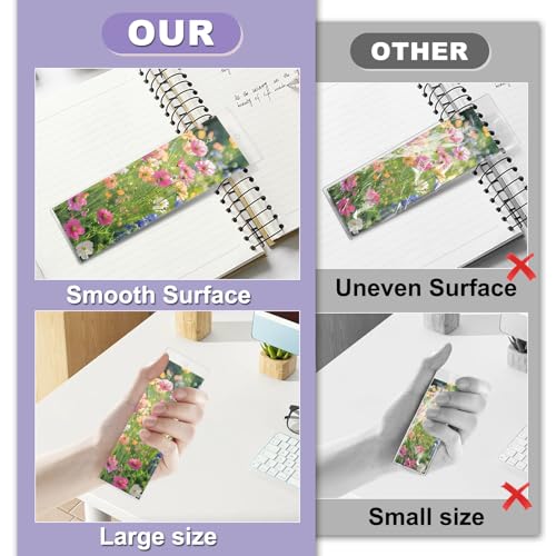 SBYURE 100 PCS Clear Bookmark Sleeves, 7.5 x 2.5 Inch Blank Bookmark Holder Large Clear Photo Booth Sleeves with Hole Book Marker Cover Holder for Wedding Valentine’s Party Favor Decoration - Image 3
