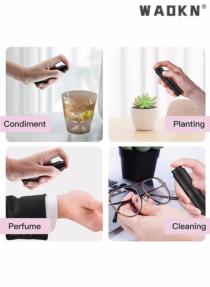 WAOKN travel cologne bottle, 5PCS 8ml Travel Perfume Atomizer Refillable, Mini Cologne Spray Bottle Empty, Small Aftershave Sprayer for Liquid Dispenser (Black)  - Image 2