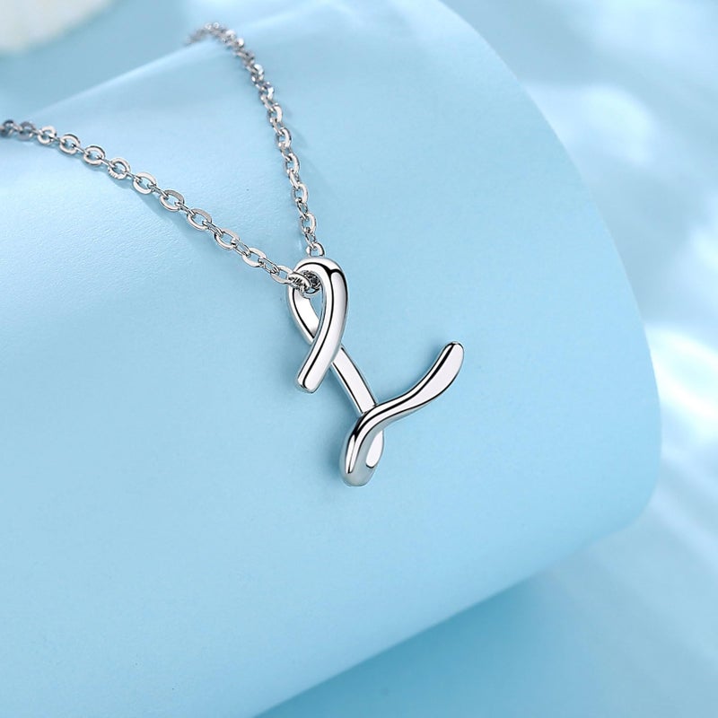 EUDORA Sterling Silver Initial Necklaces for Women L Letter Alphabet Personalized Charm Pendant Initial Necklace with 18inch O-Ring Chain - Image 2