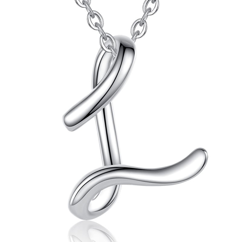 EUDORA Sterling Silver Initial Necklaces for Women L Letter Alphabet Personalized Charm Pendant Initial Necklace with 18inch O-Ring Chain - Image 1