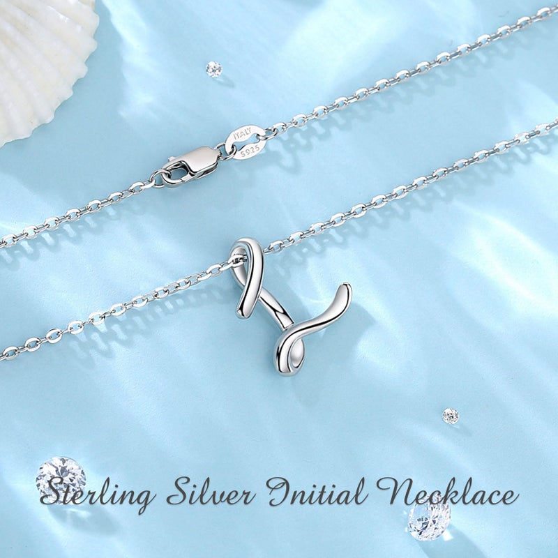 EUDORA Sterling Silver Initial Necklaces for Women L Letter Alphabet Personalized Charm Pendant Initial Necklace with 18inch O-Ring Chain - Image 3
