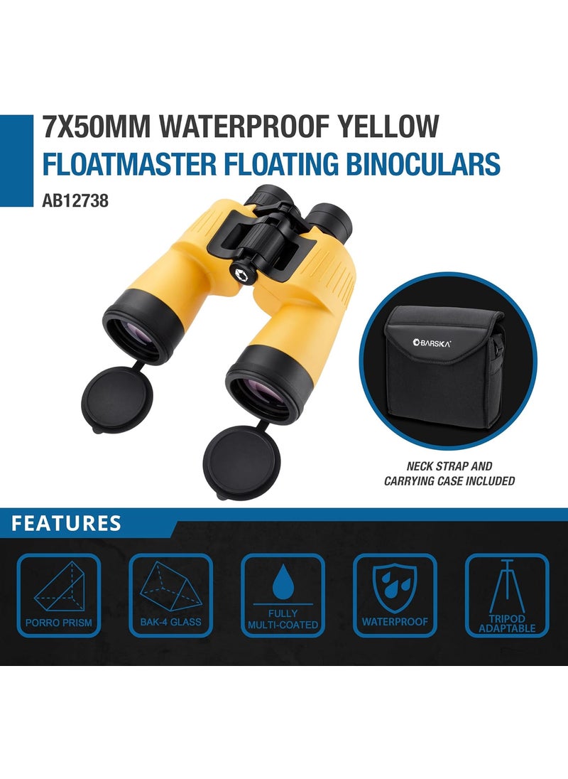 BARSKA Barska AB12738 Floatmaster 7x50 Waterproof Floating Marine Binoculars for Boating Hunting Fishing Sports etc Yellow  - Image 2