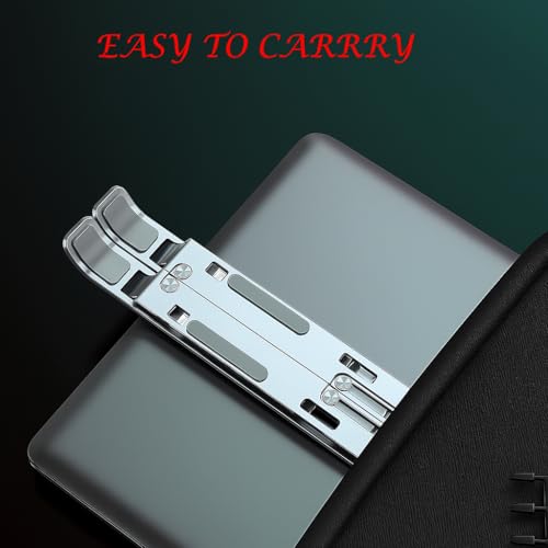 myl Aluminium Laptop Stand, 7 Angle Adjustable, Compatible with 9-15.6 inch Laptops, Foldable with Silicon Pads - Image 3
