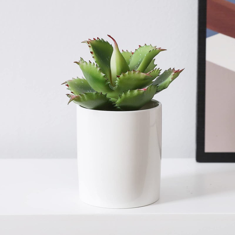 Duovlo Artificial Succulent Plant 7.08 Inch Faux Succulents Agave potatorum Flower Arrangement Craft Wall DIY Materials Pack of 2 (Green) - Image 4