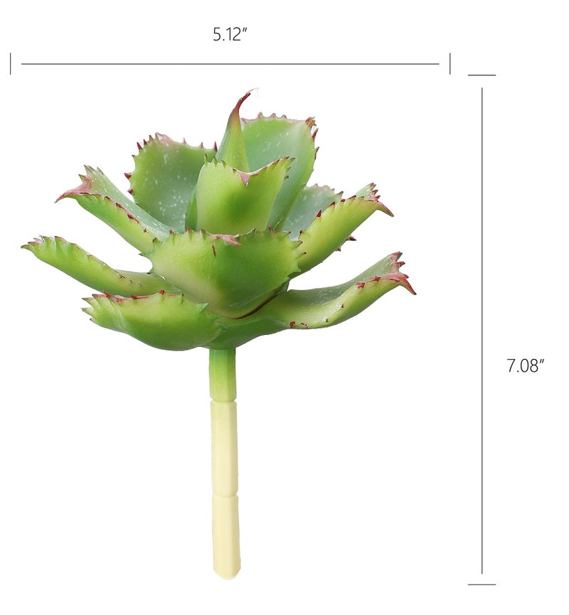 Duovlo Artificial Succulent Plant 7.08 Inch Faux Succulents Agave potatorum Flower Arrangement Craft Wall DIY Materials Pack of 2 (Green) - Image 2