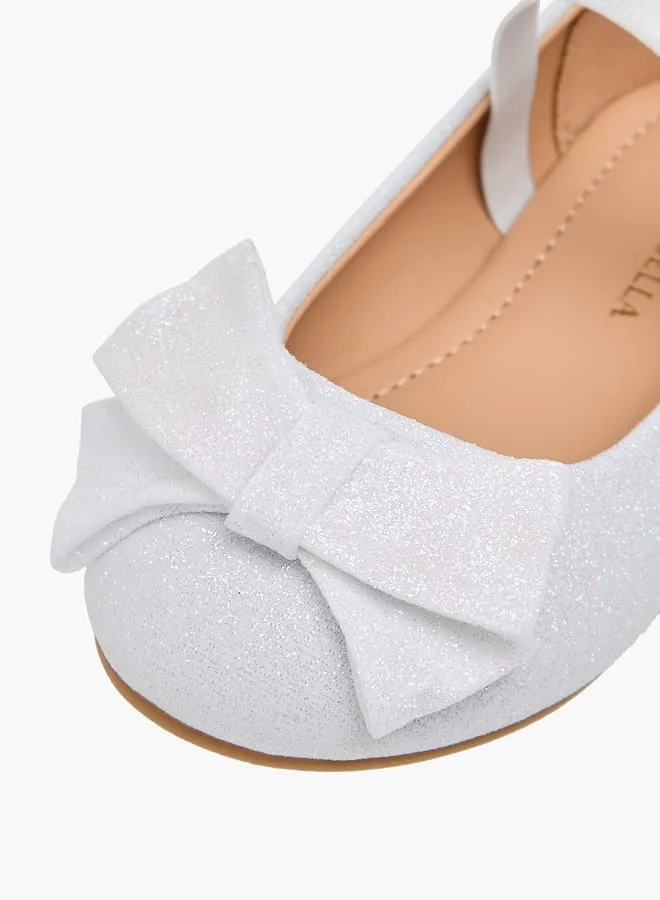 Flora Bella By Shoexpress Girls Bow Embellished Ballerina Shoes With Elasticated Strap