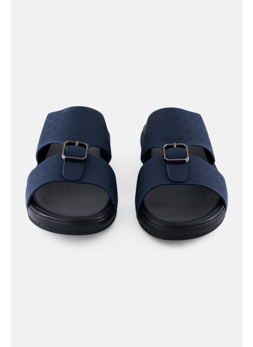 Algspar Men 2 Strap Slip On Arabic Sandals, Navy  - Image 4