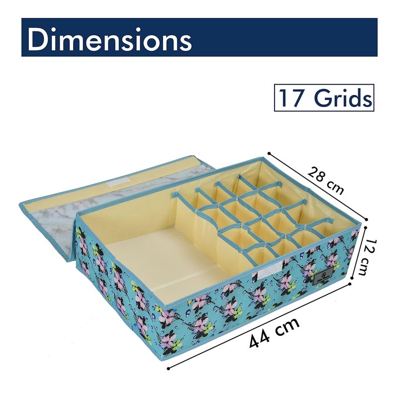 Yellow Weaves Yellow Weaves Undergarments OrganizerFoldable Storage Box with Lid for drawers Polyester Sky blue - Image 4