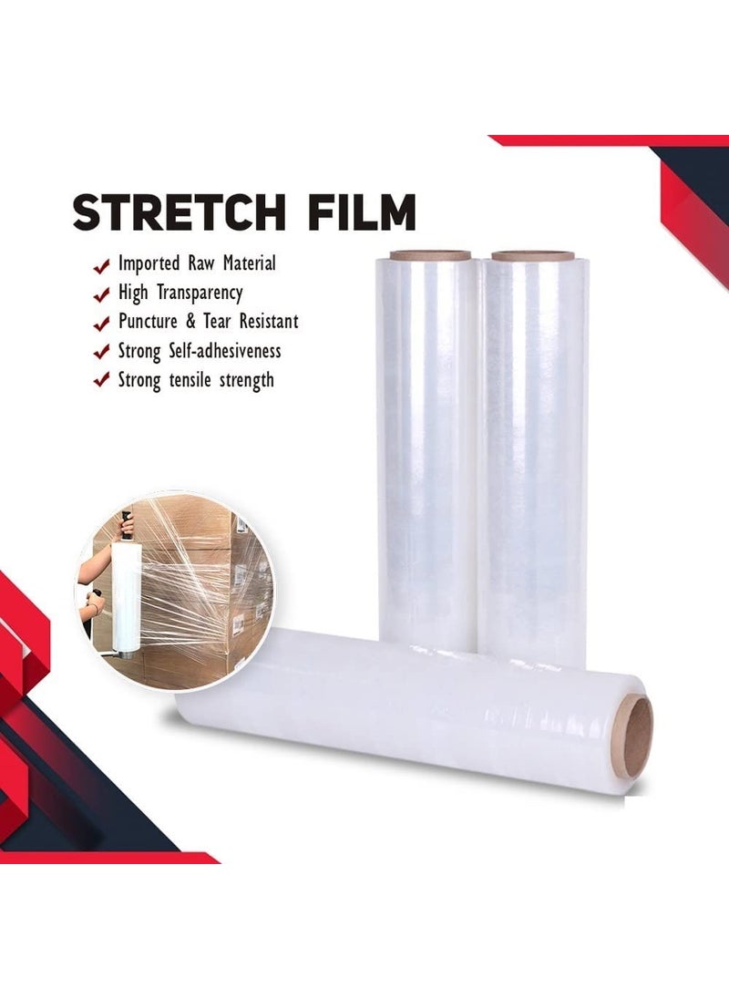 Amit Marketing - Amit Marketing Multipurpose Packing Cling Film I 70 Micron, 4 Inch (300 mm) I Compostable Transparent Wrap Roll I for Packaging & Safety Needs, Gift, Bakery Items, Bouquet, DIY Crafts I 300 MTR - 6Pcs - Image 1