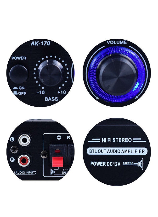 Generic - AK170 Audio Power Amplifier Portable Sound Amplifier Speaker Amp for Car and Home - Image 1