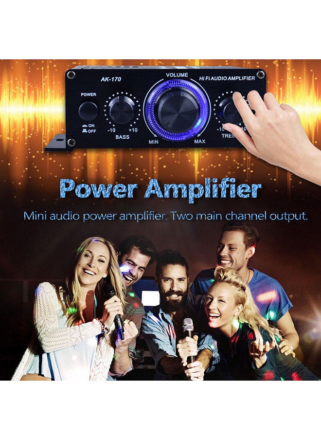 Generic - AK170 Audio Power Amplifier Portable Sound Amplifier Speaker Amp for Car and Home - Image 1