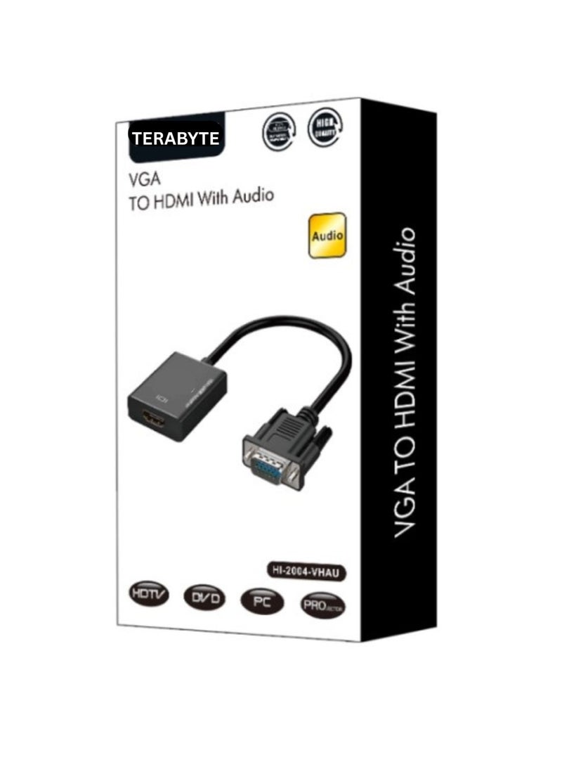 Terabyte VGA to HDMI Adapter with 3.5mm Audio Lead and Power Supply Port - Image 2