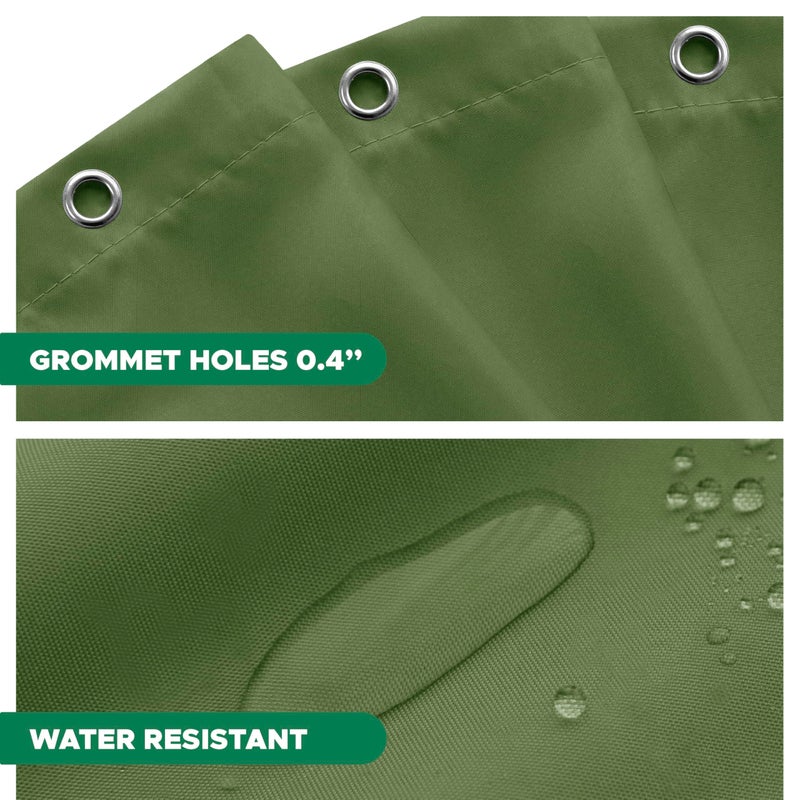 Biscaynebay Hotel Quality Fabric Shower Curtain Liners 72 Inch by 72 Inch, Sage Water Resistant Bathroom Curtains Rust Resistant Grommets & Weighted Bottom Hem Machine Washable - Image 4
