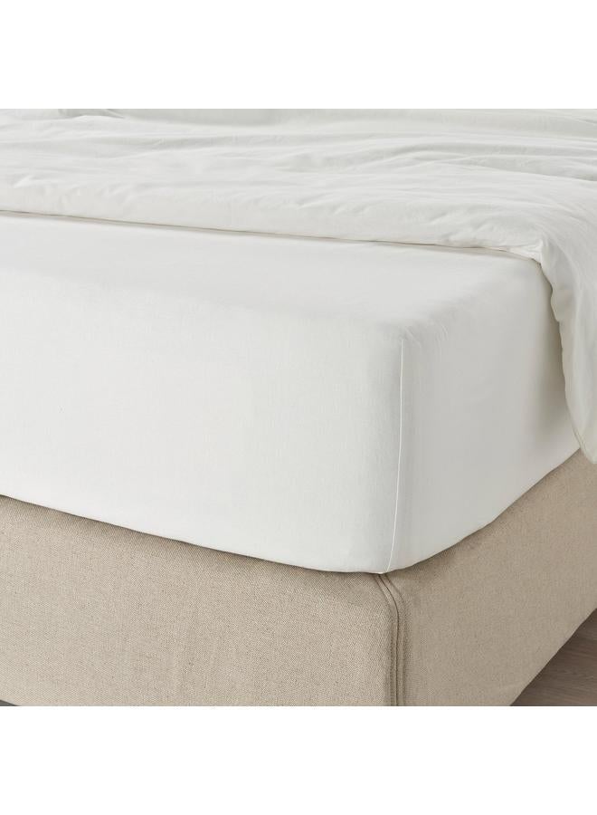erorex Fitted sheet, white, 140x200 cm - Image 2