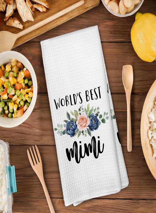 FUGWN Mimi Grandma Kitchen Towels, Mimi Gifts for Mother's Day Decor Dish Tea Towels Dishcloth for Kitchen, Best Grandma Gifts from Grandkids Grandson Granddaughter Hand Towel for Bathroom, 16x24 Inch - Image 3
