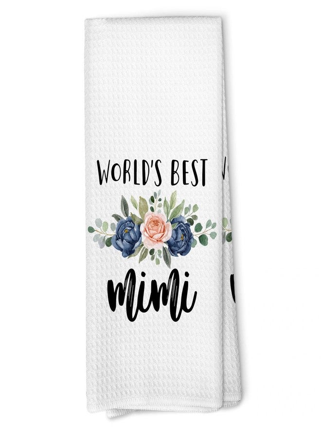 FUGWN Mimi Grandma Kitchen Towels, Mimi Gifts for Mother's Day Decor Dish Tea Towels Dishcloth for Kitchen, Best Grandma Gifts from Grandkids Grandson Granddaughter Hand Towel for Bathroom, 16x24 Inch - Image 1