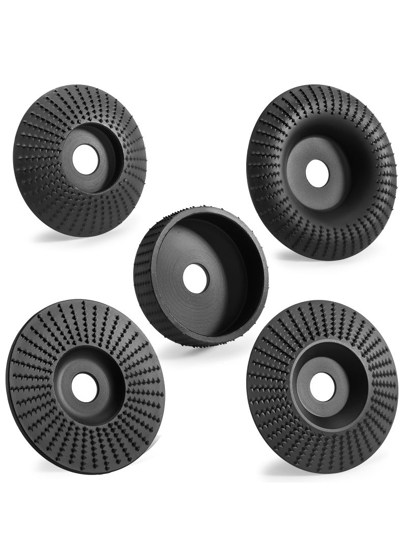 Hedume Hedume Set of 5 Angle Grinder Wood Carving Disc for 4" or 4 1/2" Attachments with 5/8 inch Arbor, Stump Tool Grinding Wheel Shaping, Wood Shaping Disc Grinder Cutting Wheel Grinding Disk Attachments  - Image 1