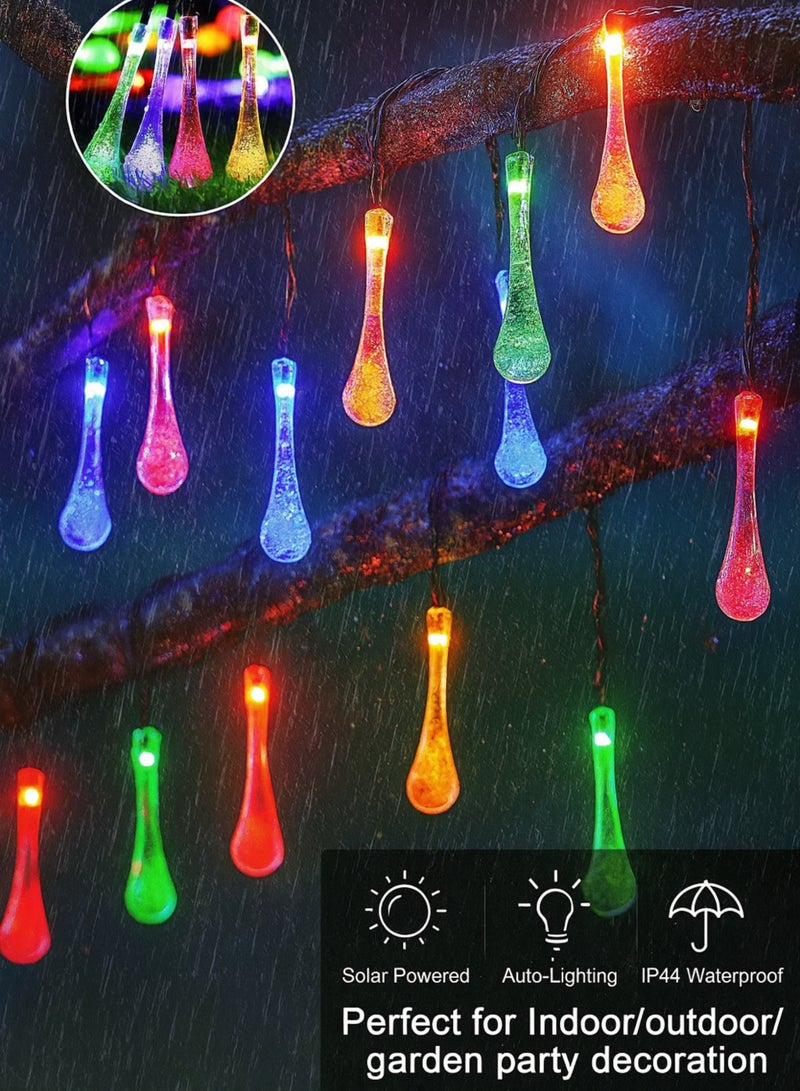 Solar LED Water Droplet String Lights – 8 Lighting Modes, Waterproof Decorative Garden Fairy Lights for Outdoor, Patio, Lawn, Festival & Home Decoration – DPL-1007 - Image 5