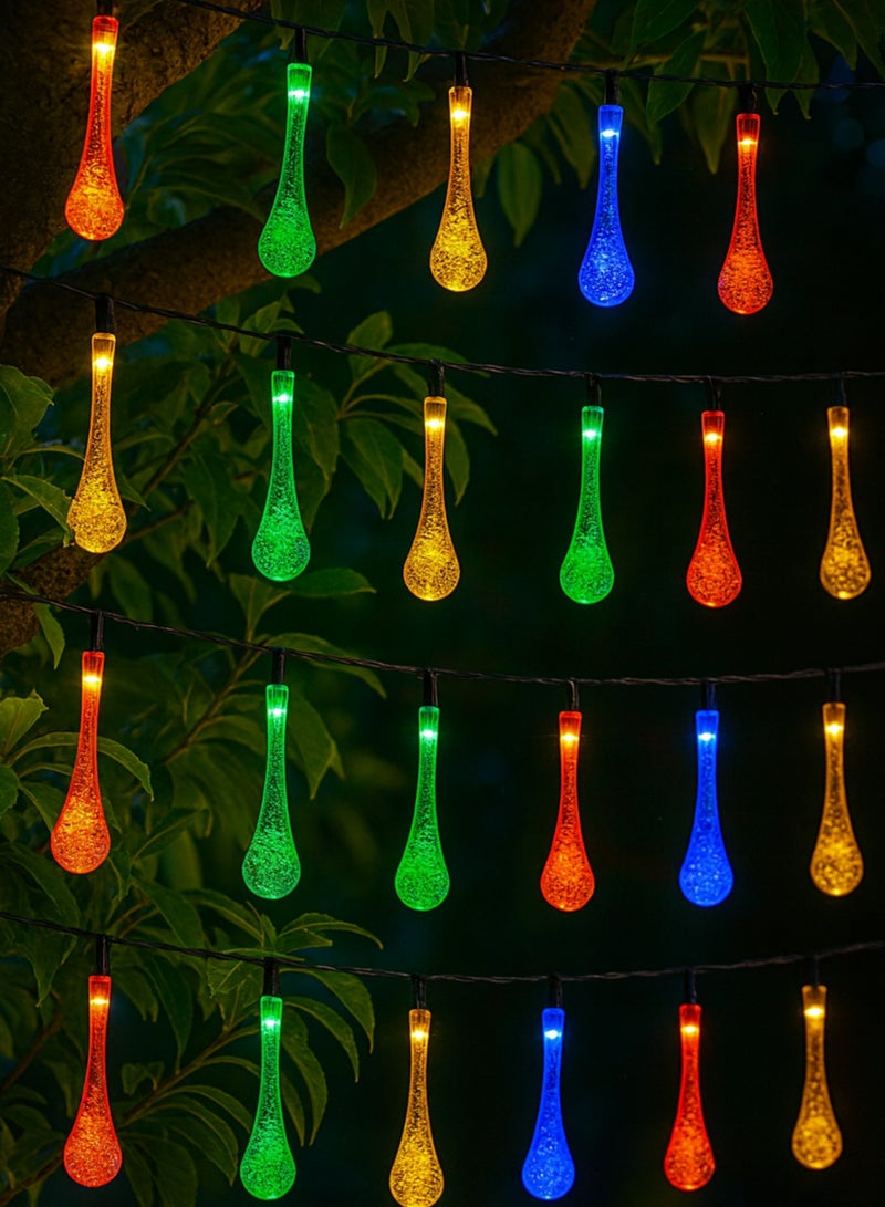Solar LED Water Droplet String Lights – 8 Lighting Modes, Waterproof Decorative Garden Fairy Lights for Outdoor, Patio, Lawn, Festival & Home Decoration – DPL-1007 - Image 3