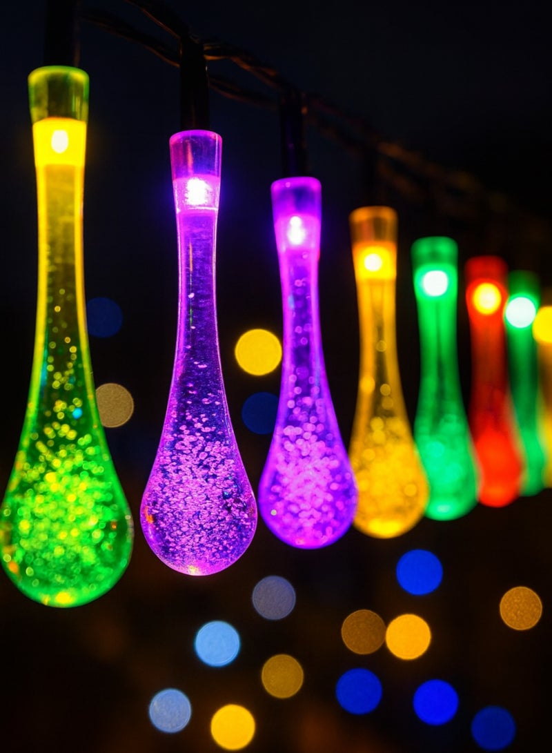 Solar LED Water Droplet String Lights – 8 Lighting Modes, Waterproof Decorative Garden Fairy Lights for Outdoor, Patio, Lawn, Festival & Home Decoration – DPL-1007 - Image 2