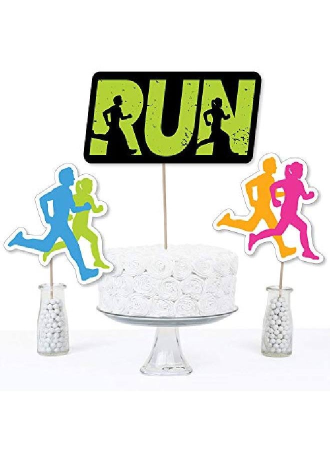 Big Dot of Happiness - Set The Pace Running Track Cross Country Or Marathon Party Centerpiece Sticks Table Toppers Set Of 15 - Image 1