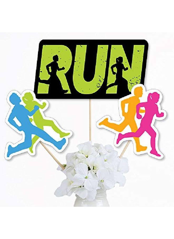 Big Dot of Happiness - Set The Pace Running Track Cross Country Or Marathon Party Centerpiece Sticks Table Toppers Set Of 15 - Image 1