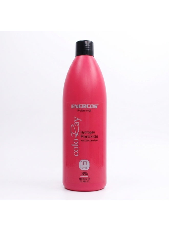 ColoRay Hair Color Developer 10 Volume 3% Hydrogen Peroxide - 1000ml