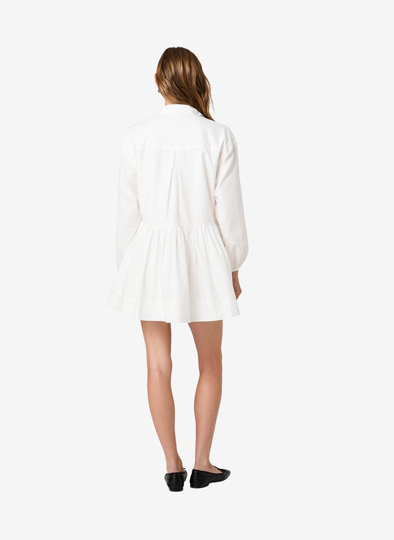 French Connection Women's Summer White Cambria Ctn Flr Mini Ls Dress - Image 4