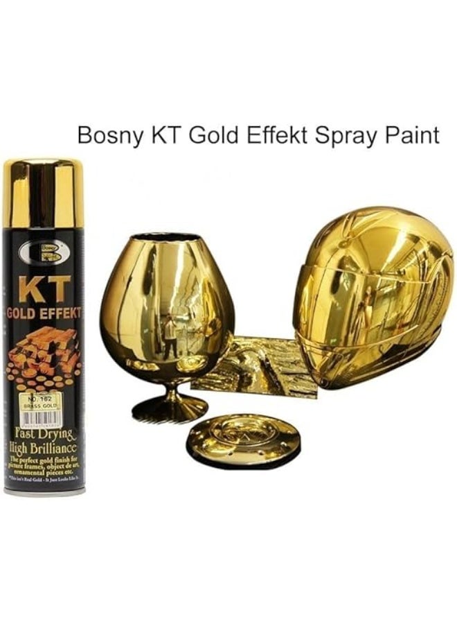 Bosny KT Gold Effect Spray Paint, 400ml (B105 – Gold) - Image 1