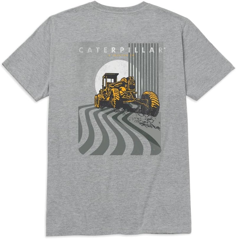 CATERPILLAR Heather Grey Crew Neck T-Shirt - Image 2