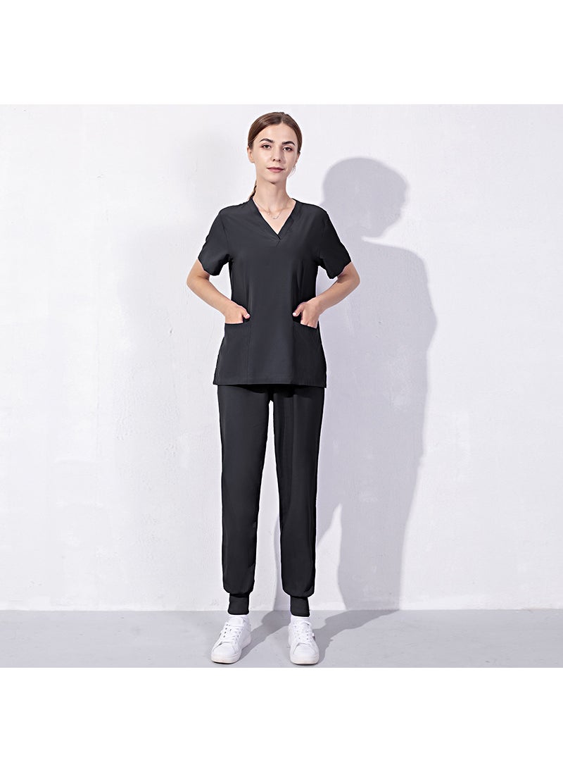 Generic Summer Medical Nurse Uniform Set for Women 42016 black LW 