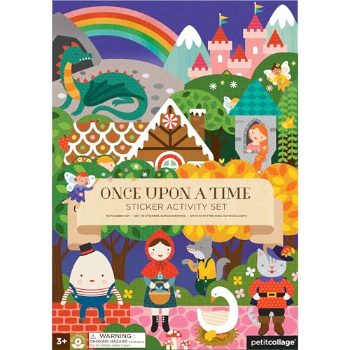 Petit Collage Sticker Activity Book, Once Upon A Time – Giant Fold Out Sticker Book for Kids, Includes Over 100 Reusable Stickers – Activity Book for Ages 3+ - Image 1