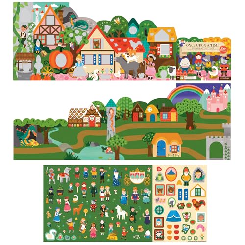 Petit Collage Sticker Activity Book, Once Upon A Time – Giant Fold Out Sticker Book for Kids, Includes Over 100 Reusable Stickers – Activity Book for Ages 3+ - Image 4