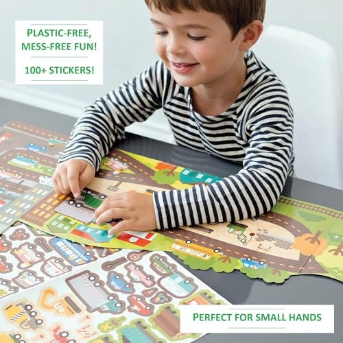 Petit Collage Sticker Activity Book, Once Upon A Time – Giant Fold Out Sticker Book for Kids, Includes Over 100 Reusable Stickers – Activity Book for Ages 3+ - Image 3