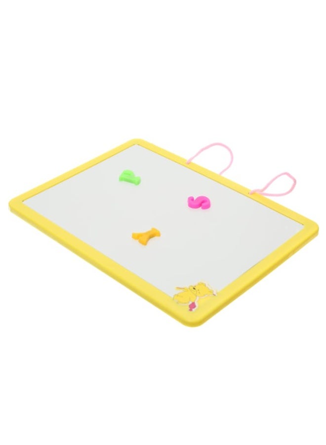 Plastic Drawing And Writing Board With Magnetic Alphabet letters Aiming To Teach Children All Educational Skills- Yellow - Image 3