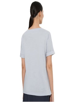 Athlex Women's T-shirt Heavenly, Outventure, Cotton-Linen Blend, Breathable Fabric, Straight Cut, Chest Pocket, Perfect for Hot Weather and Outdoor Adventures  - Image 3
