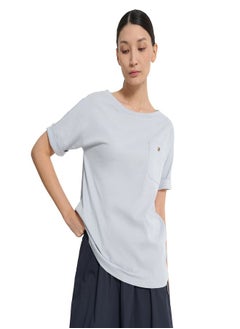 Athlex Women's T-shirt Heavenly, Outventure, Cotton-Linen Blend, Breathable Fabric, Straight Cut, Chest Pocket, Perfect for Hot Weather and Outdoor Adventures  - Image 1
