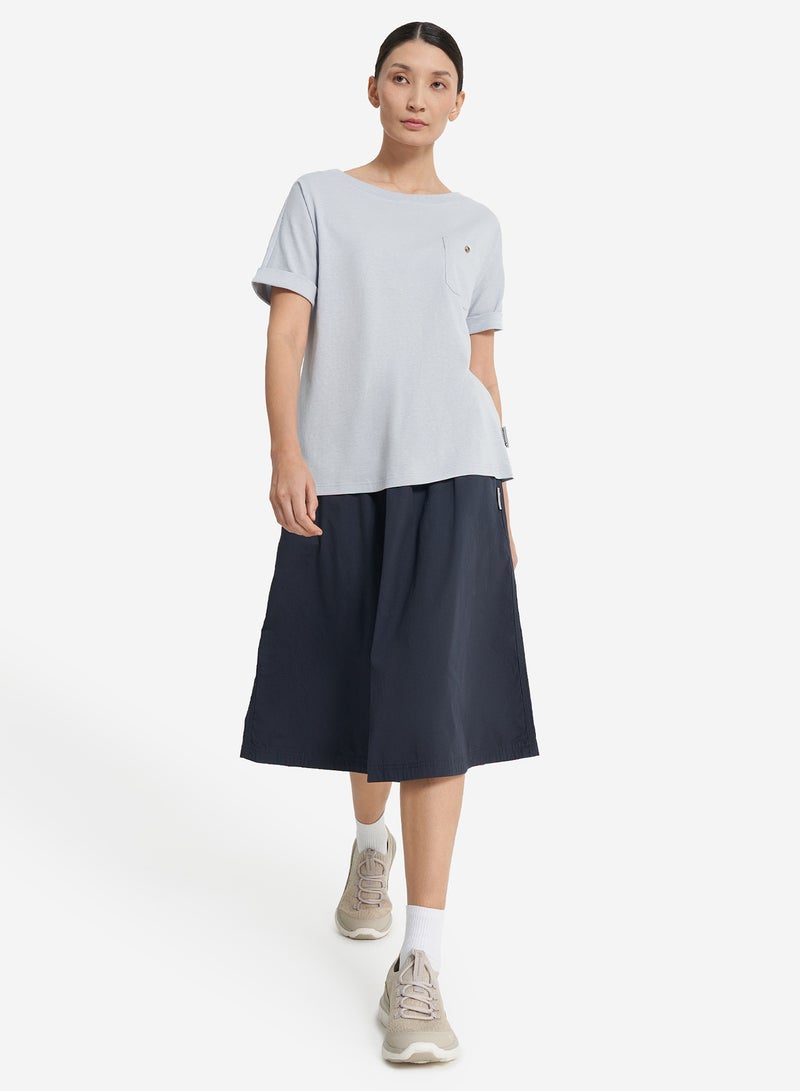 Outventure Women's T-shirt Heavenly, Outventure, Cotton-Linen Blend, Breathable Fabric, Straight Cut, Chest Pocket, Perfect for Hot Weather and Outdoor Adventures - Image 3