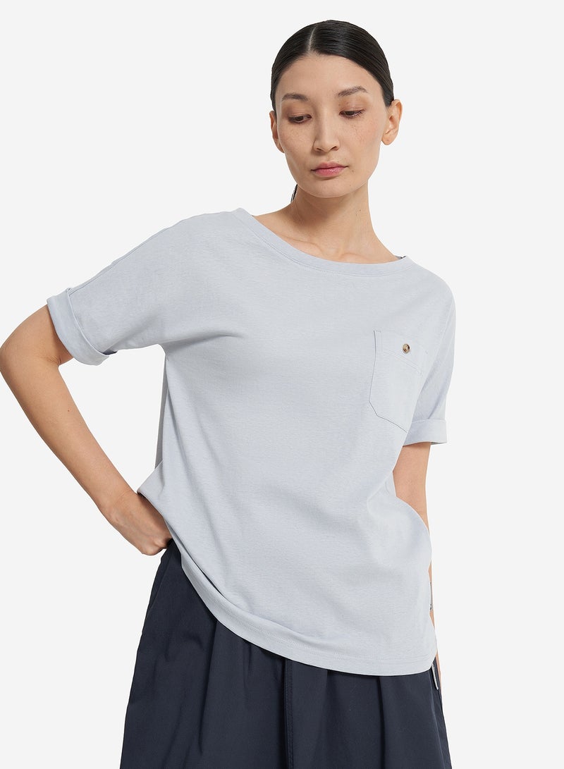 Outventure Women's T-shirt Heavenly, Outventure, Cotton-Linen Blend, Breathable Fabric, Straight Cut, Chest Pocket, Perfect for Hot Weather and Outdoor Adventures - Image 1