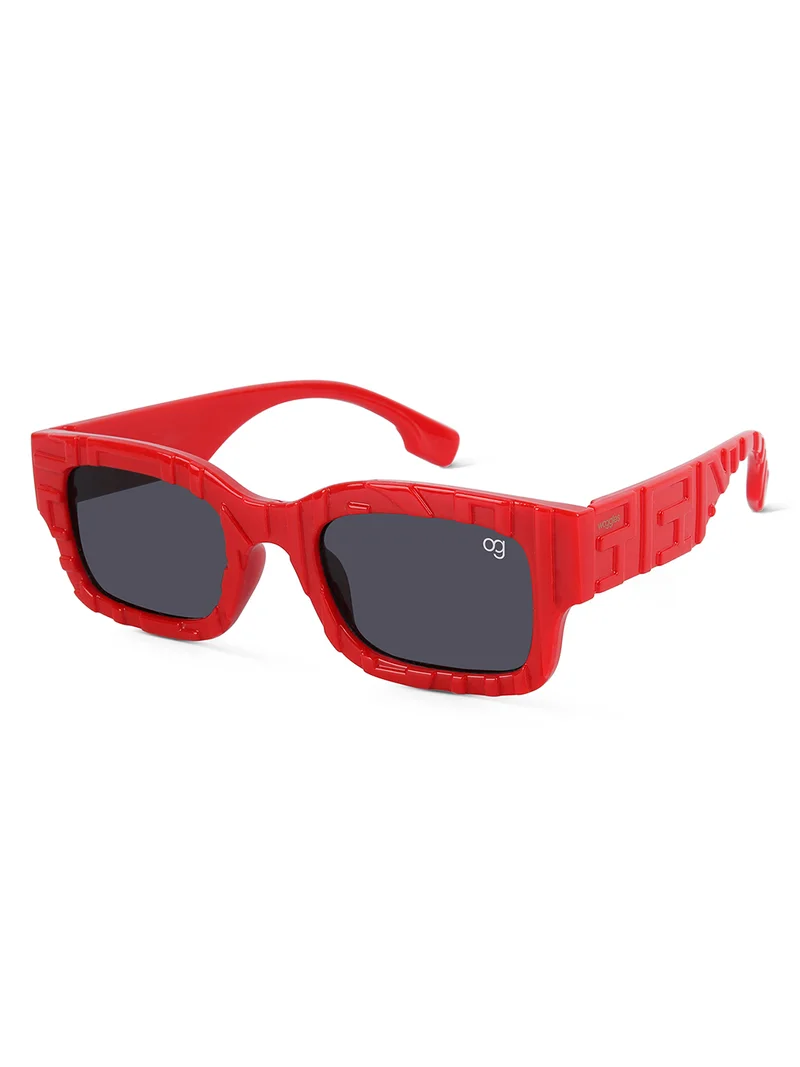 Woggles Stylish Red kids Rectangle Kids Sunglasses