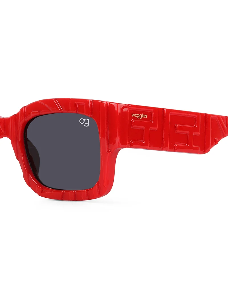 Woggles Stylish Red kids Rectangle Kids Sunglasses