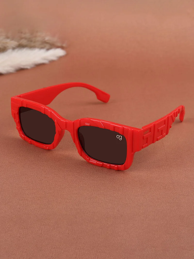 Woggles Stylish Red kids Rectangle Kids Sunglasses