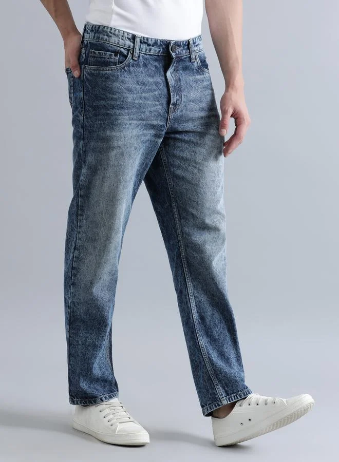 Styli Men Relaxed Fit Faded Jeans By Bene Kleed